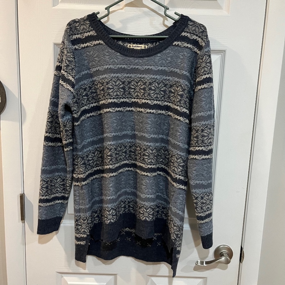 Ruff Hewn Wool Blend Sweater Blue Gray Extra Large XL Knit